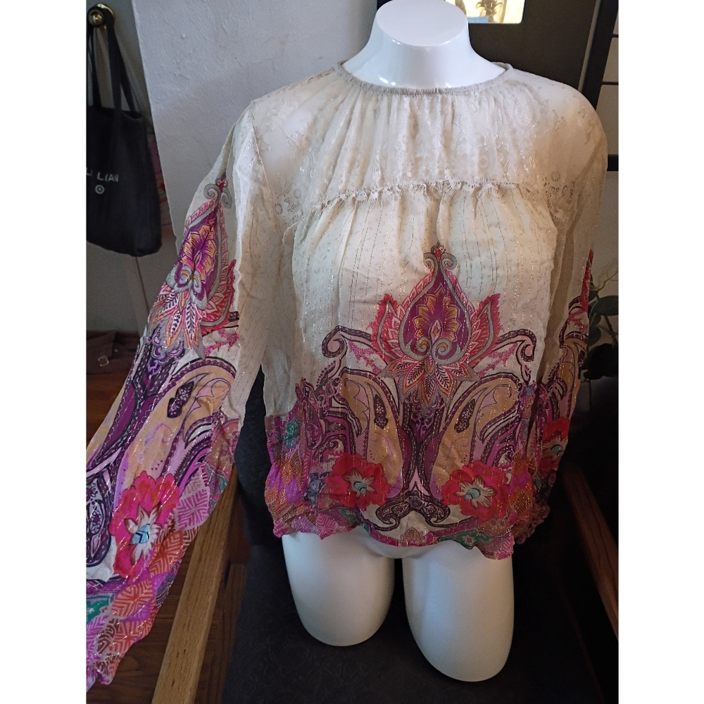 Elegant Multicolor Bohemian Blouse